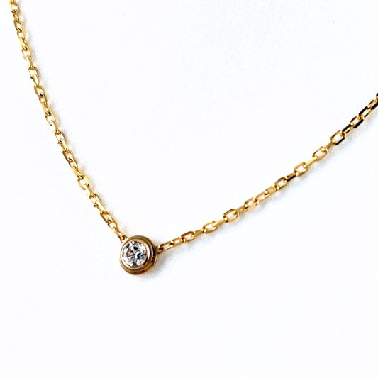 Cartier d'Amour Necklace PG Pink Gold Pendant Pave Diamond SM