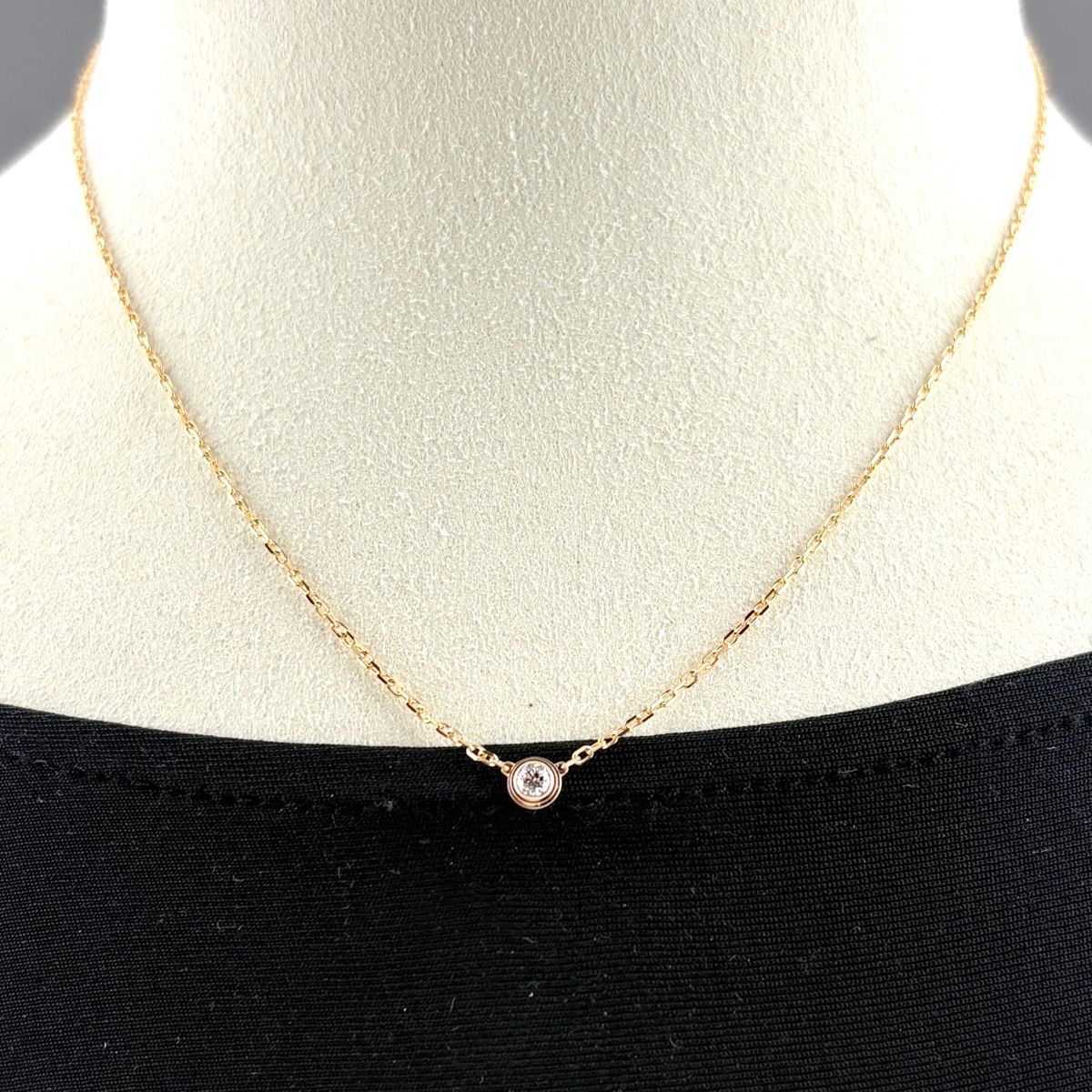 Cartier d'Amour Necklace PG Pink Gold Pendant Pave Diamond SM — view 4