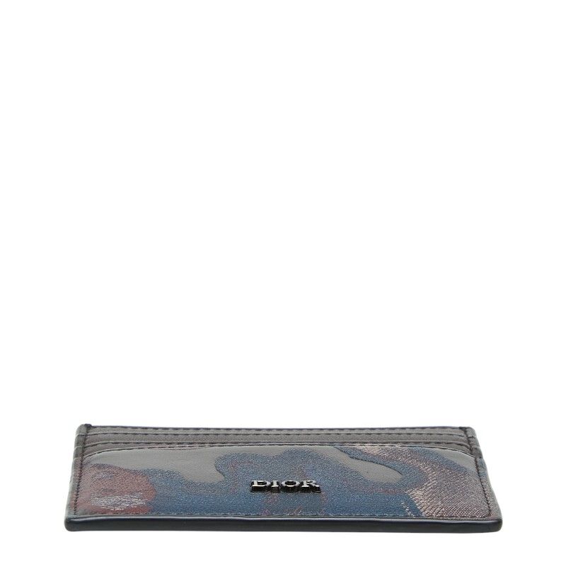Dior Peter Doig Logo Card Case Brown Leather — view 3