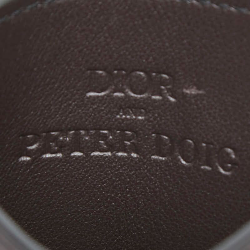 Dior Peter Doig Logo Card Case Brown Leather — view 8