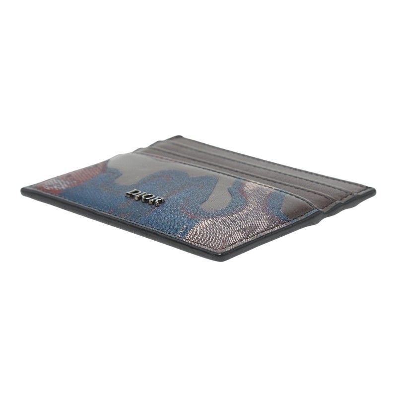Dior Peter Doig Logo Card Case Brown Leather — view 4