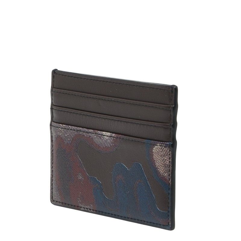 Dior Peter Doig Logo Card Case Brown Leather — view 2