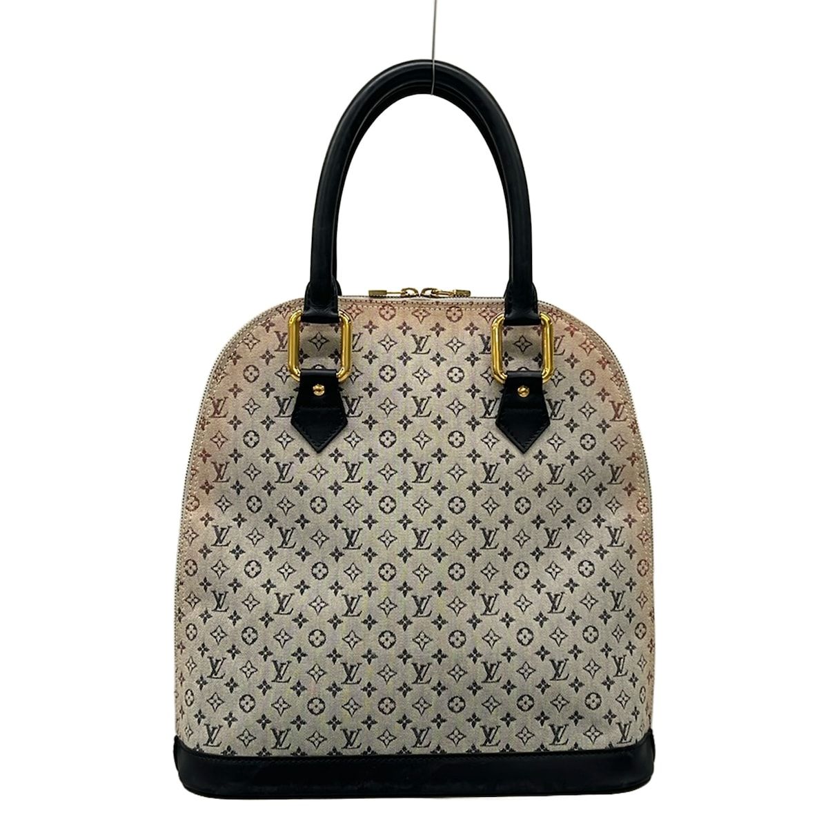 Louis Vuitton Handbag Monogram Mini Alma Blue Cotton Leather — view 3