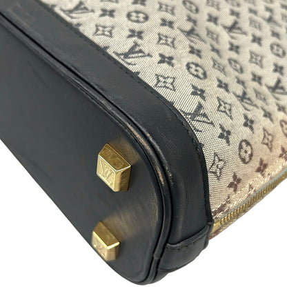Louis Vuitton Handbag Monogram Mini Alma Blue Cotton Leather — view 6