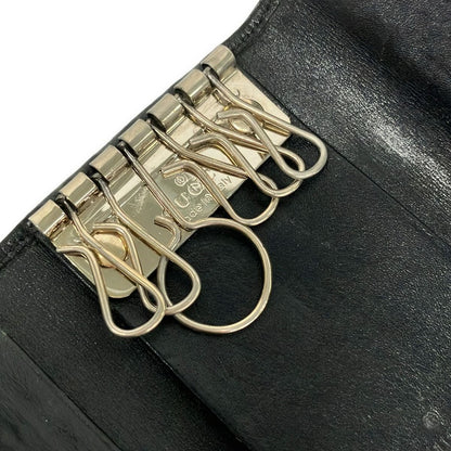 Gucci Key Case Guccissima Line Black 6 Hook Leather Key Holder — view 4