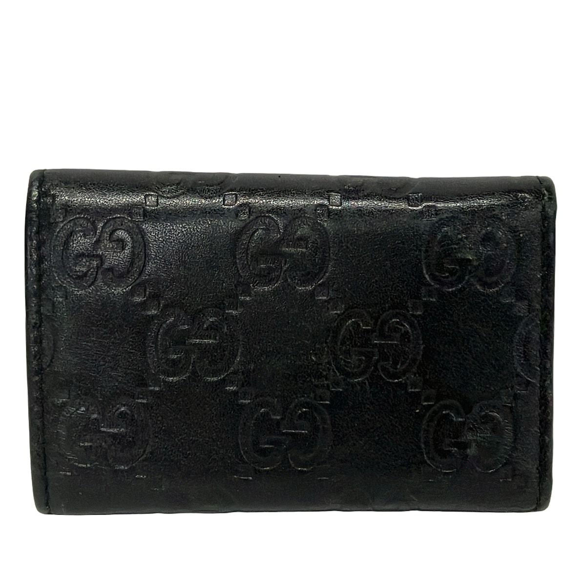 Gucci Key Case Guccissima Line Black 6 Hook Leather Key Holder — view 2