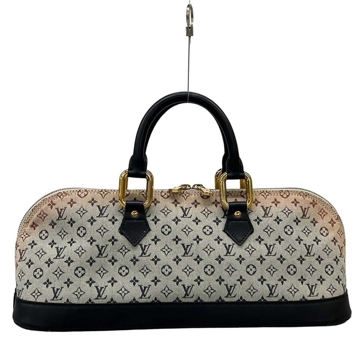 Louis Vuitton Handbag Monogram Mini Alma Long Blue Cotton Leather