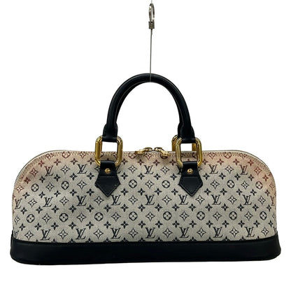 Louis Vuitton Handbag Monogram Mini Alma Long Blue Cotton Leather