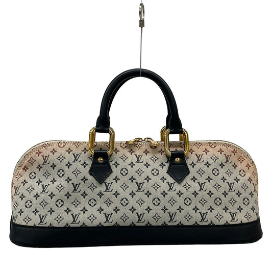 Louis Vuitton Handbag Monogram Mini Alma Long Blue Cotton Leather