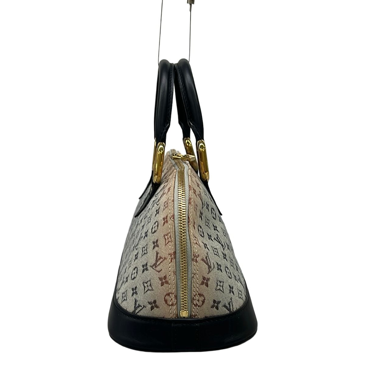 Louis Vuitton Handbag Monogram Mini Alma Long Blue Cotton Leather — view 2