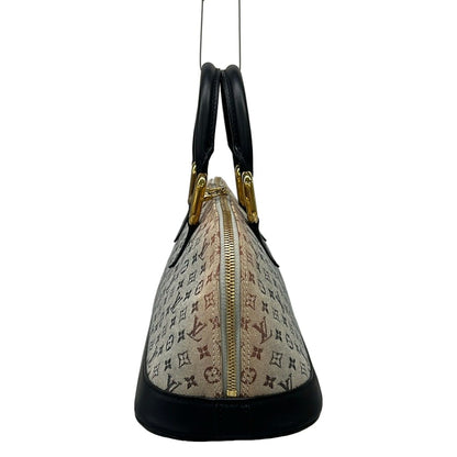 Louis Vuitton Handbag Monogram Mini Alma Long Blue Cotton Leather — view 4