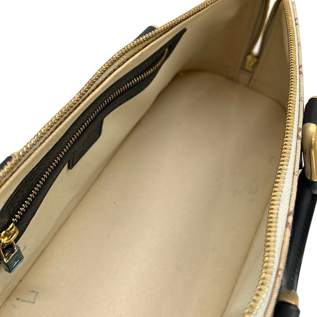 Louis Vuitton Handbag Monogram Mini Alma Long Blue Cotton Leather — view 7