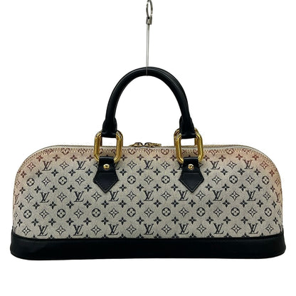 Louis Vuitton Handbag Monogram Mini Alma Long Blue Cotton Leather — view 3