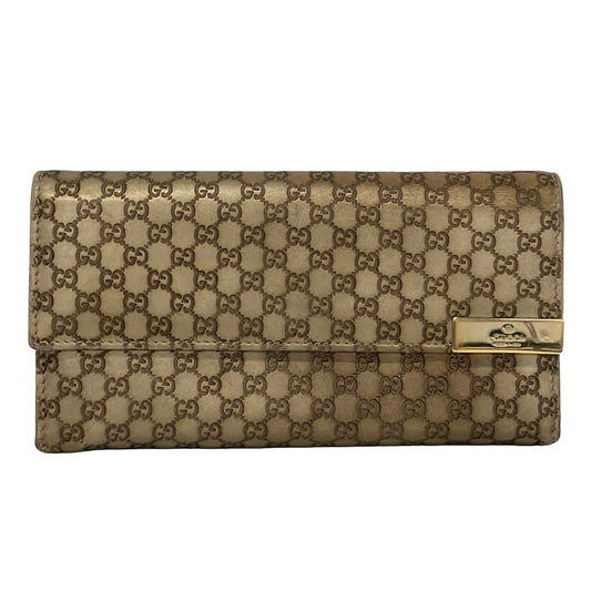 Gucci Wallet Micro Guccissima Gold Leather