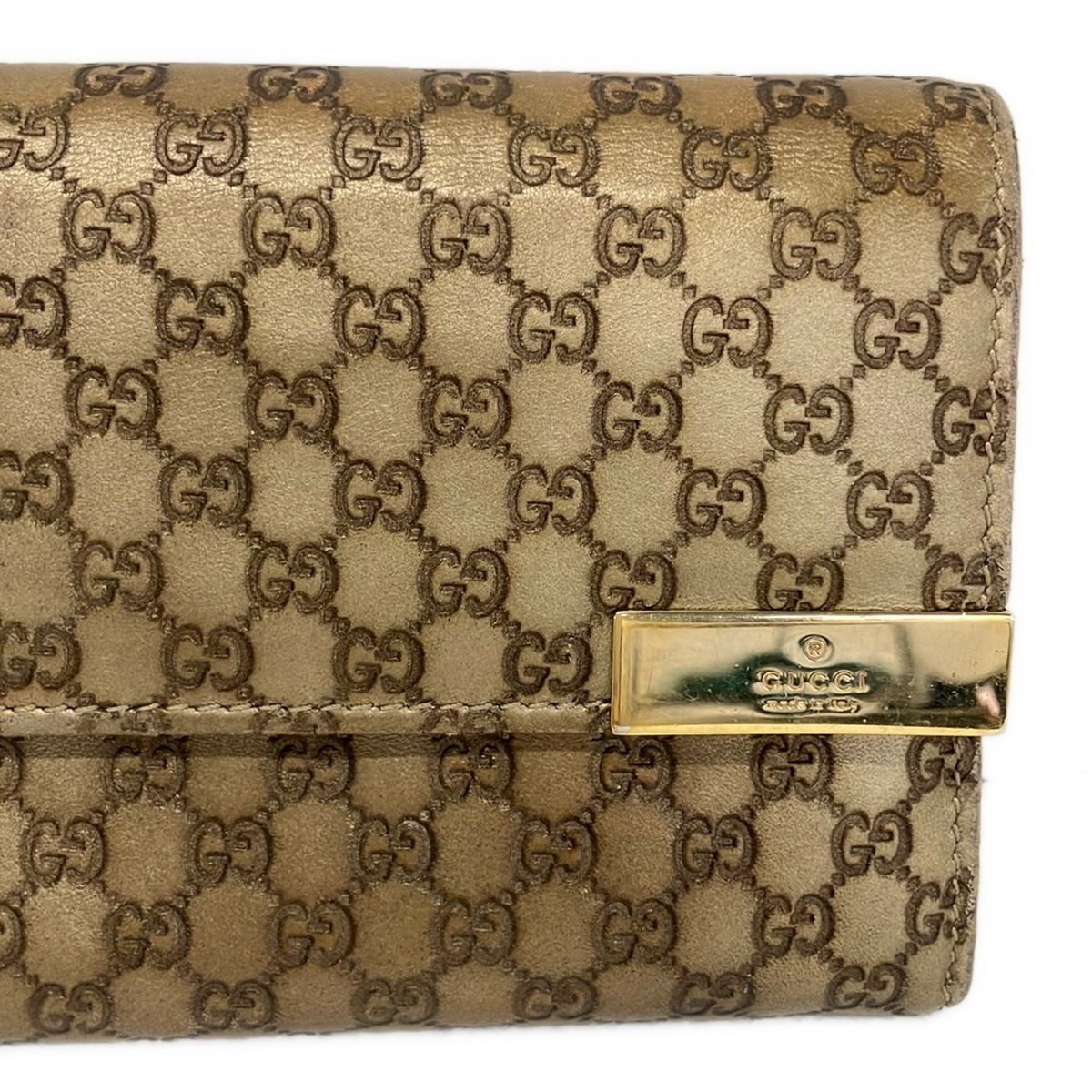Gucci Wallet Micro Guccissima Gold Leather — view 7
