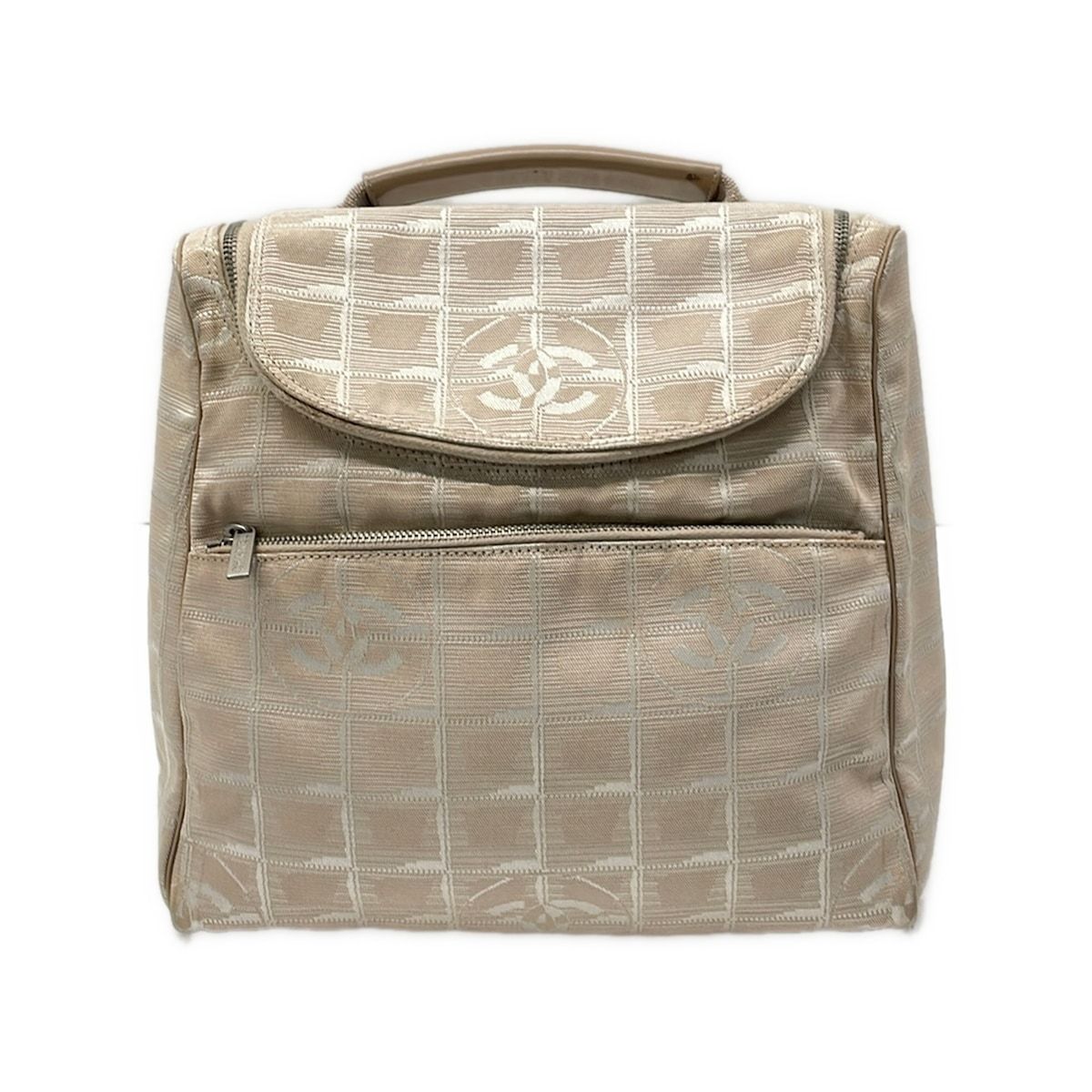 Chanel Backpack Sac New Travel Line Beige 2-Way Leather