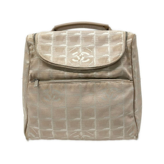 Chanel Backpack Sac New Travel Line Beige 2-Way Leather