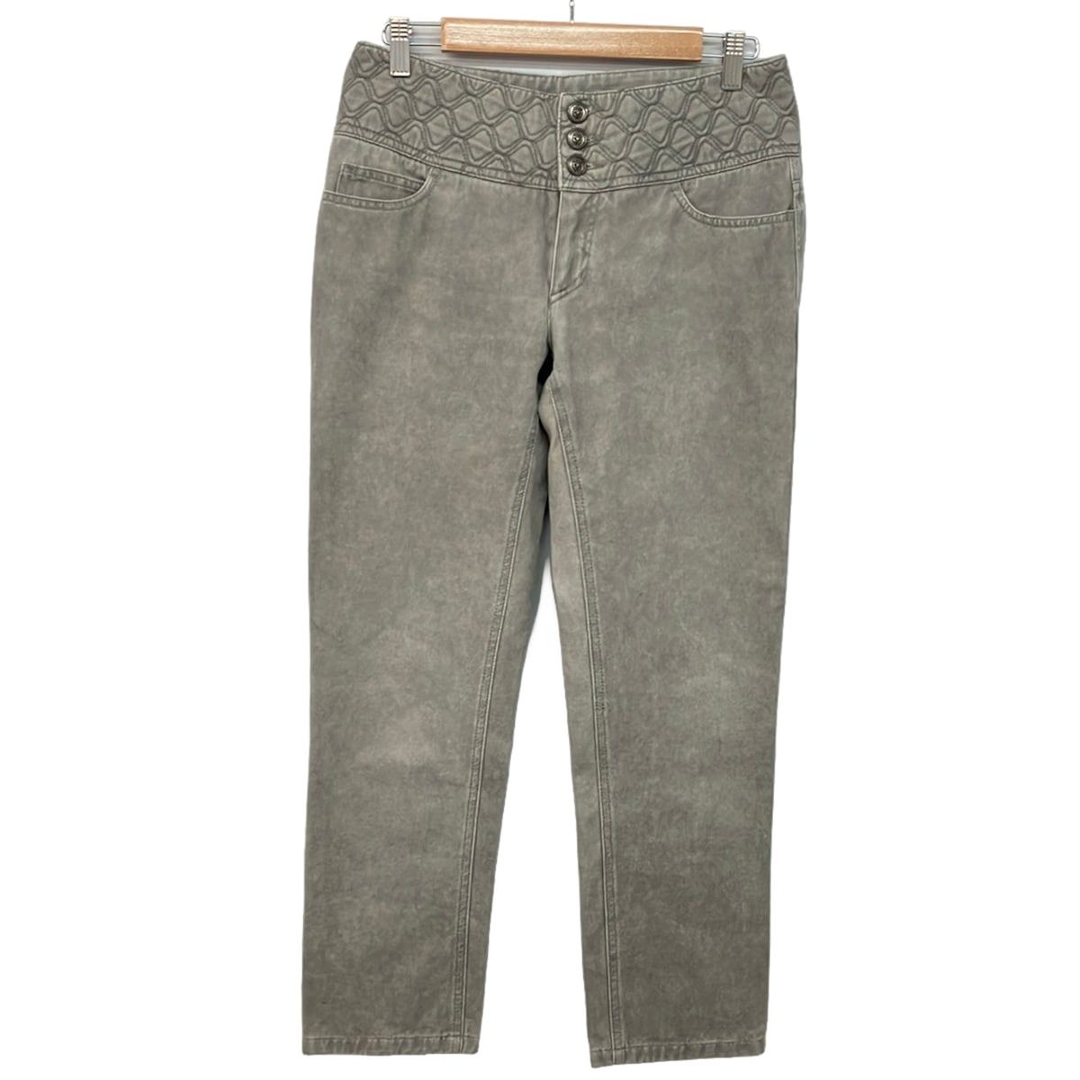 Chanel Jeans 40 M Gray Full Length Quilted