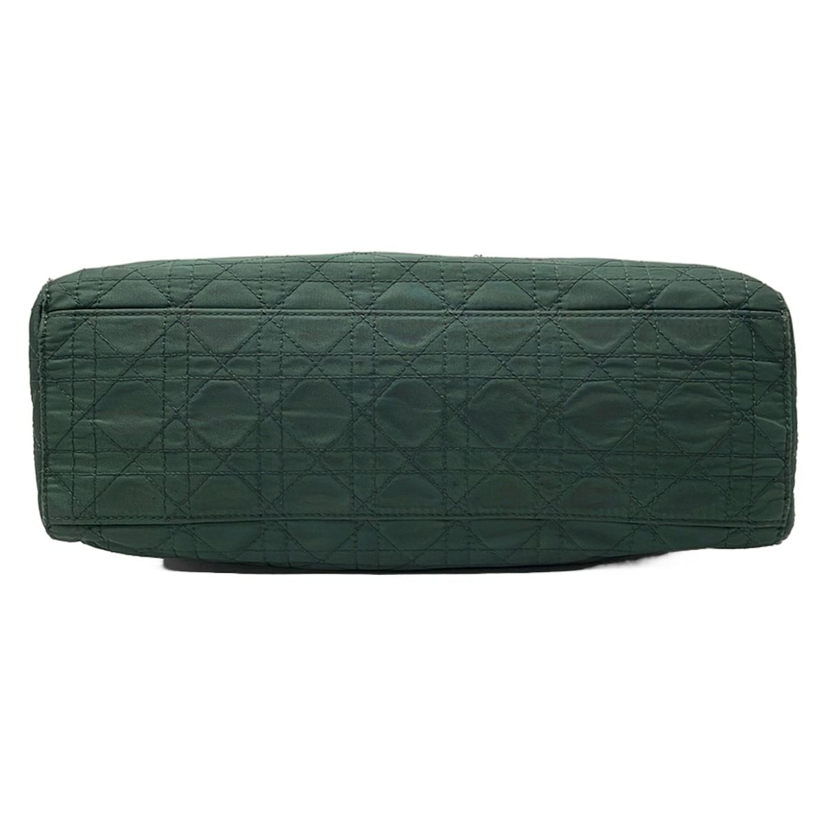 Dior Handbag Lady Large Bag Dark Green Brown Leather — view 5