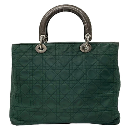 Dior Handbag Lady Large Bag Dark Green Brown Leather — view 3