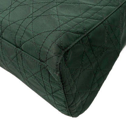 Dior Handbag Lady Large Bag Dark Green Brown Leather — view 6
