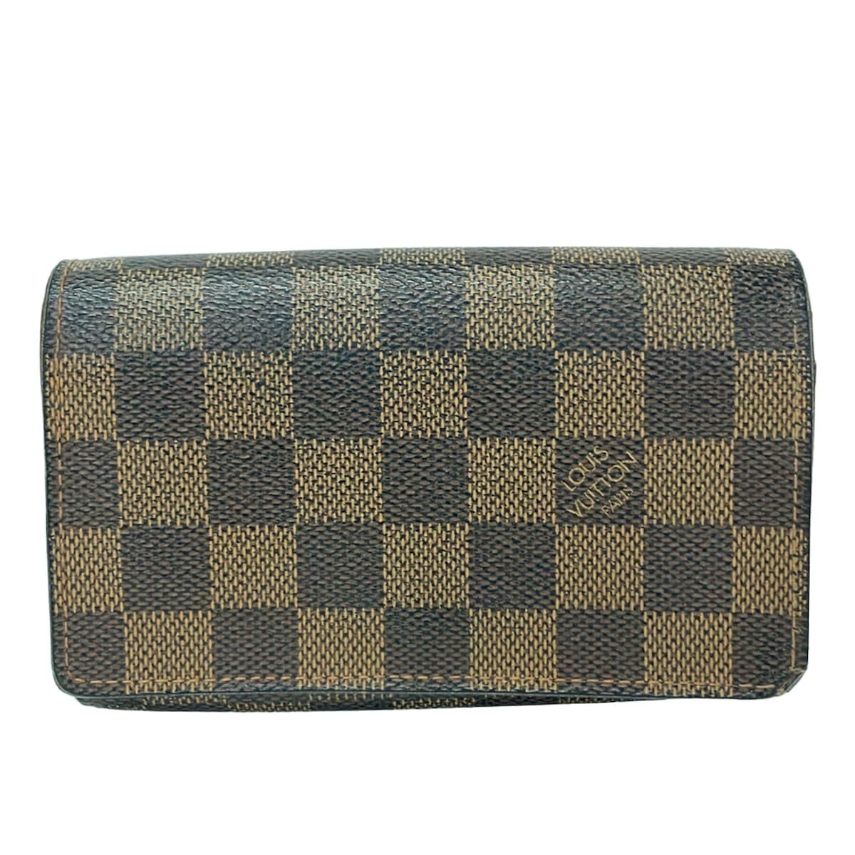Louis Vuitton Bifold Wallet Damier Porte Monet Billets Tresor Ebene Leather