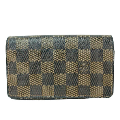 Louis Vuitton Bifold Wallet Damier Porte Monet Billets Tresor Ebene Leather