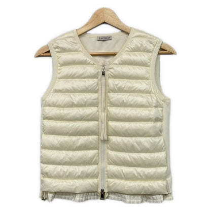 Moncler Down Vest XS Maglione Tricot Gilet Ivory
