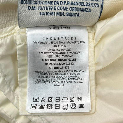 Moncler Down Vest XS Maglione Tricot Gilet Ivory — view 7