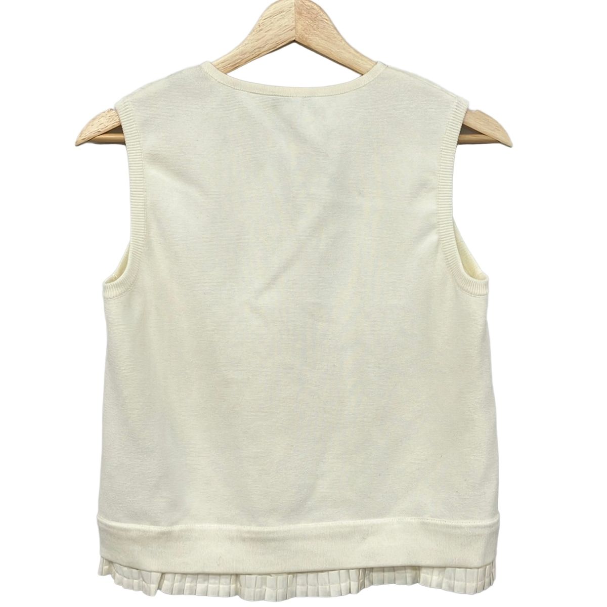 Moncler Down Vest XS Maglione Tricot Gilet Ivory — view 2
