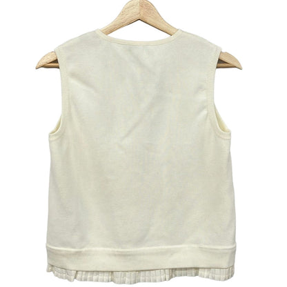 Moncler Down Vest XS Maglione Tricot Gilet Ivory — view 2