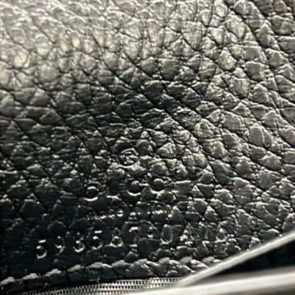 Gucci Bifold Wallet Double Bicolor Compact GG Supreme Beige Ebony Black Leather — view 6