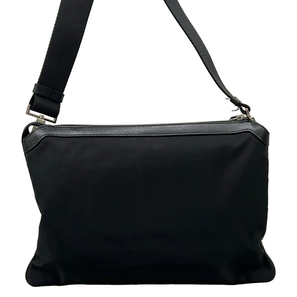 Versace Shoulder Bag la Medusa Baroque Nylon Crossbody Pouch Black White Gray — view 3