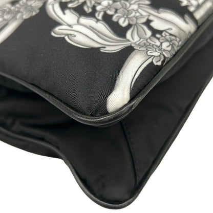 Versace Shoulder Bag la Medusa Baroque Nylon Crossbody Pouch Black White Gray — view 6