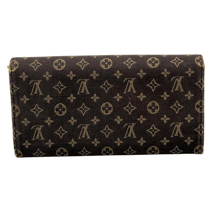 Louis Vuitton Wallet Monogram Mini Lin Portefeuille Sarah Ebene Cotton Linen — view 2