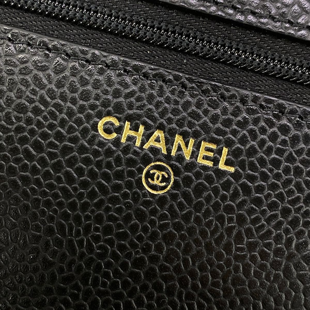 Chanel Wallet Quilted Black Chain Gold Metal — view 6
