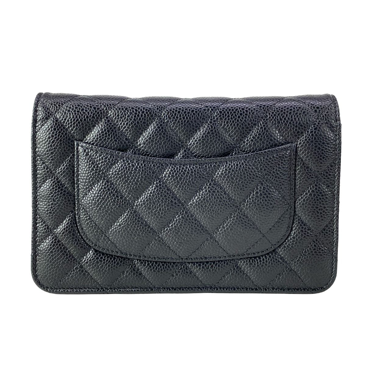 Chanel Wallet Quilted Black Chain Gold Metal — view 2