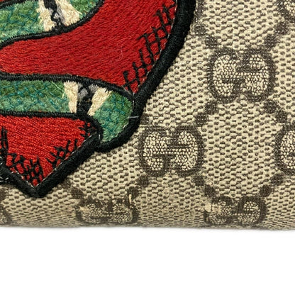 Gucci Wallet GG Pattern Beige Red Multi Zip Around Snake Leather — view 8