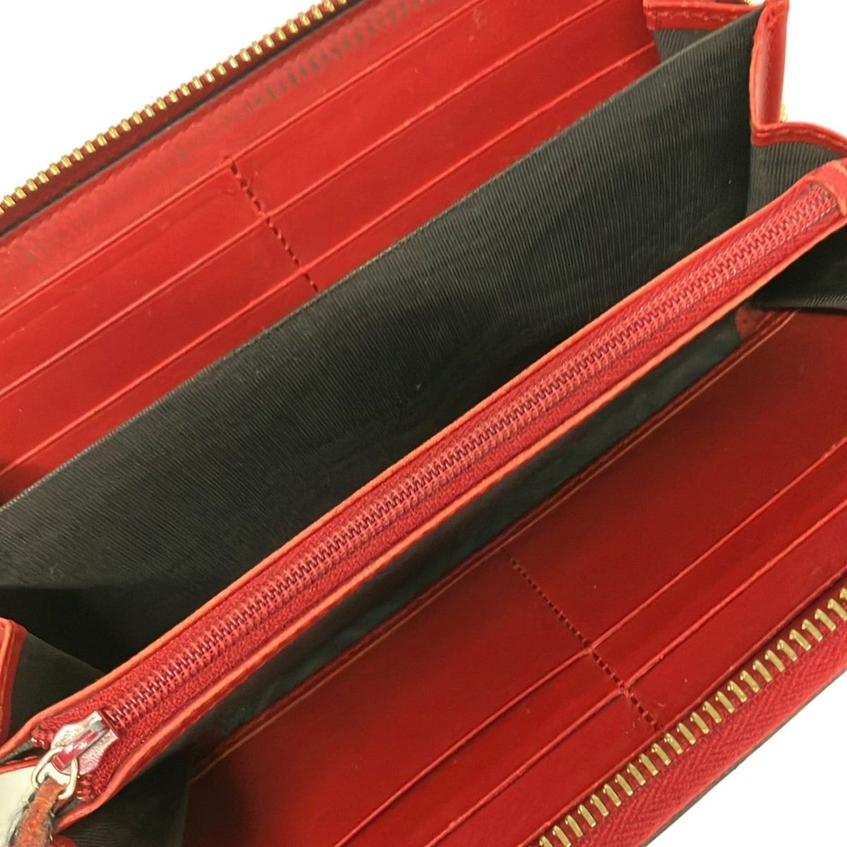 Gucci Wallet GG Pattern Beige Red Multi Zip Around Snake Leather — view 3