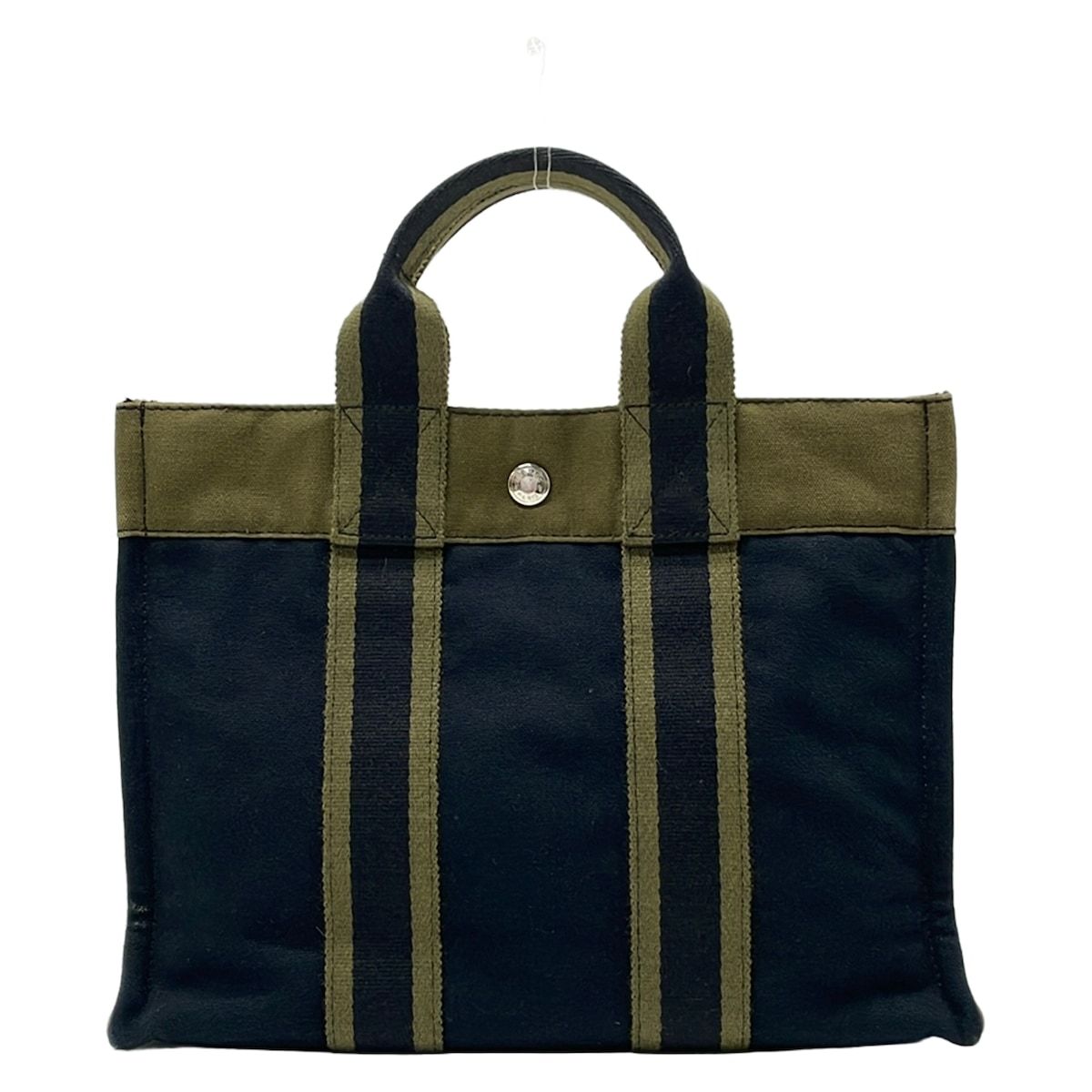Hermes Tote Fourre Tout PM Black Khaki Silver — view 3