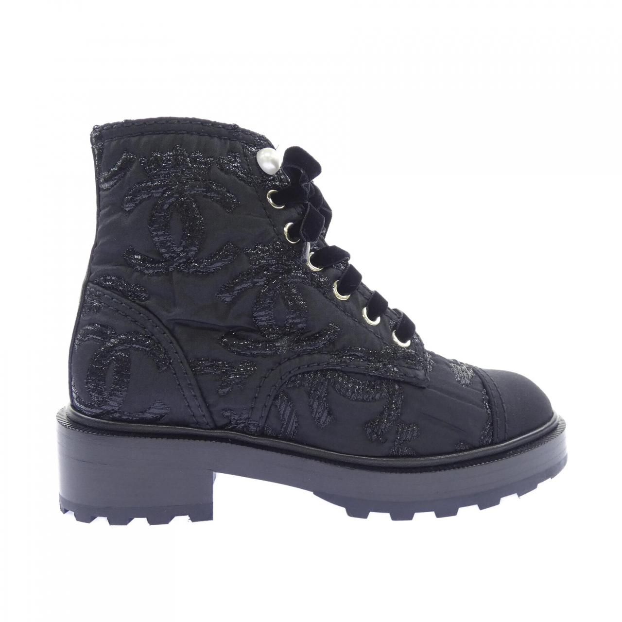 Chanel Lace Up Boots
