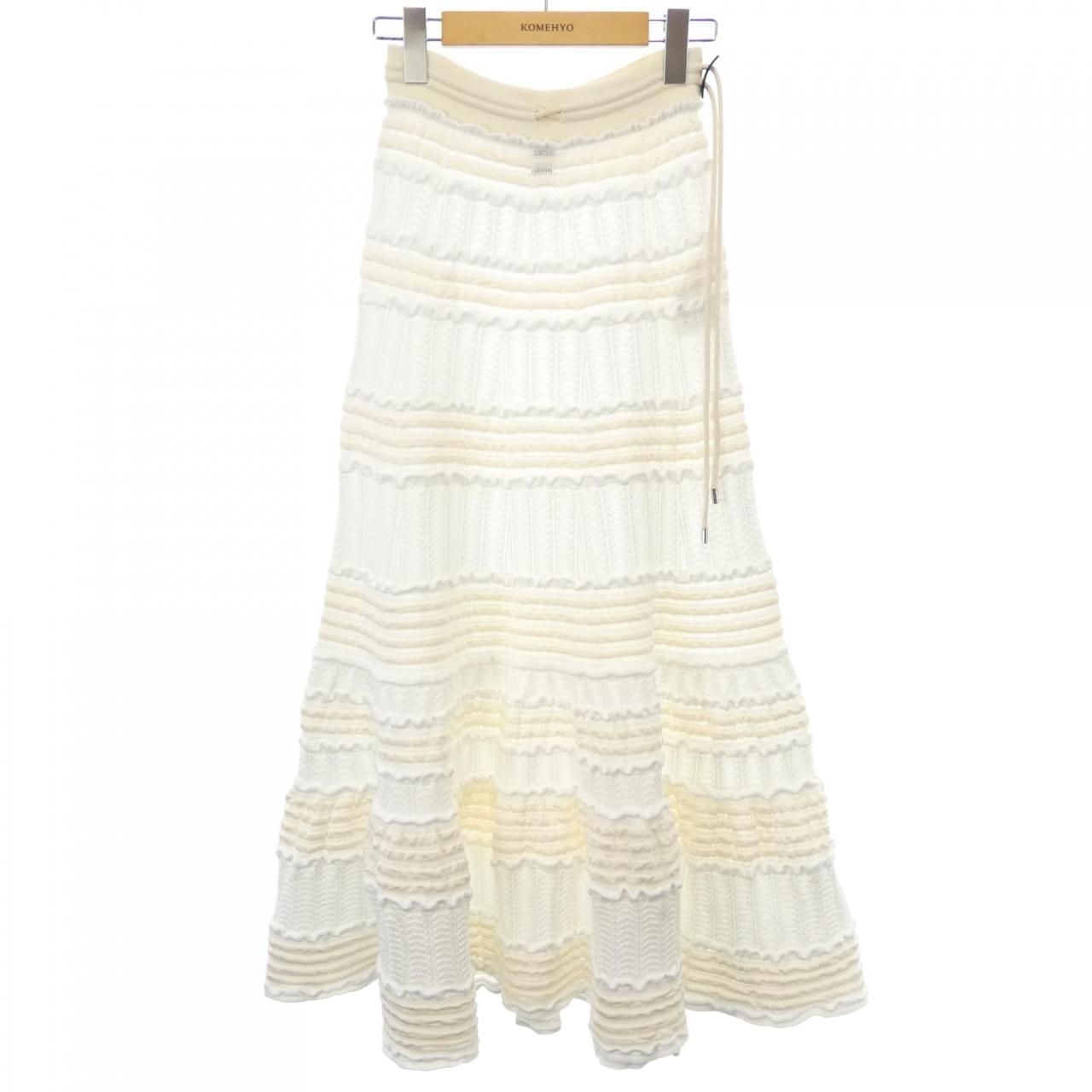Louis Vuitton Ruffle Lace Midi Skirt
