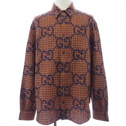 Gucci Maxi GG Gingham Wool Shirt Zaobm