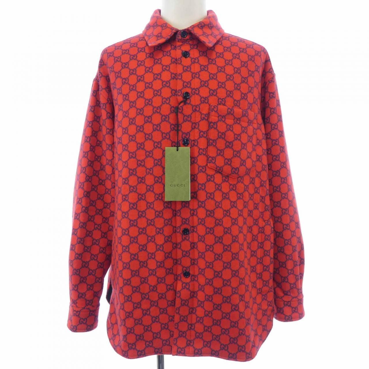 Gucci GG Wool Flannel Padded Overshirt Zapdw Jacket