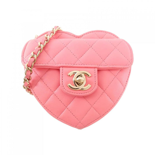 Chanel Shoulder Bag Pink Heart