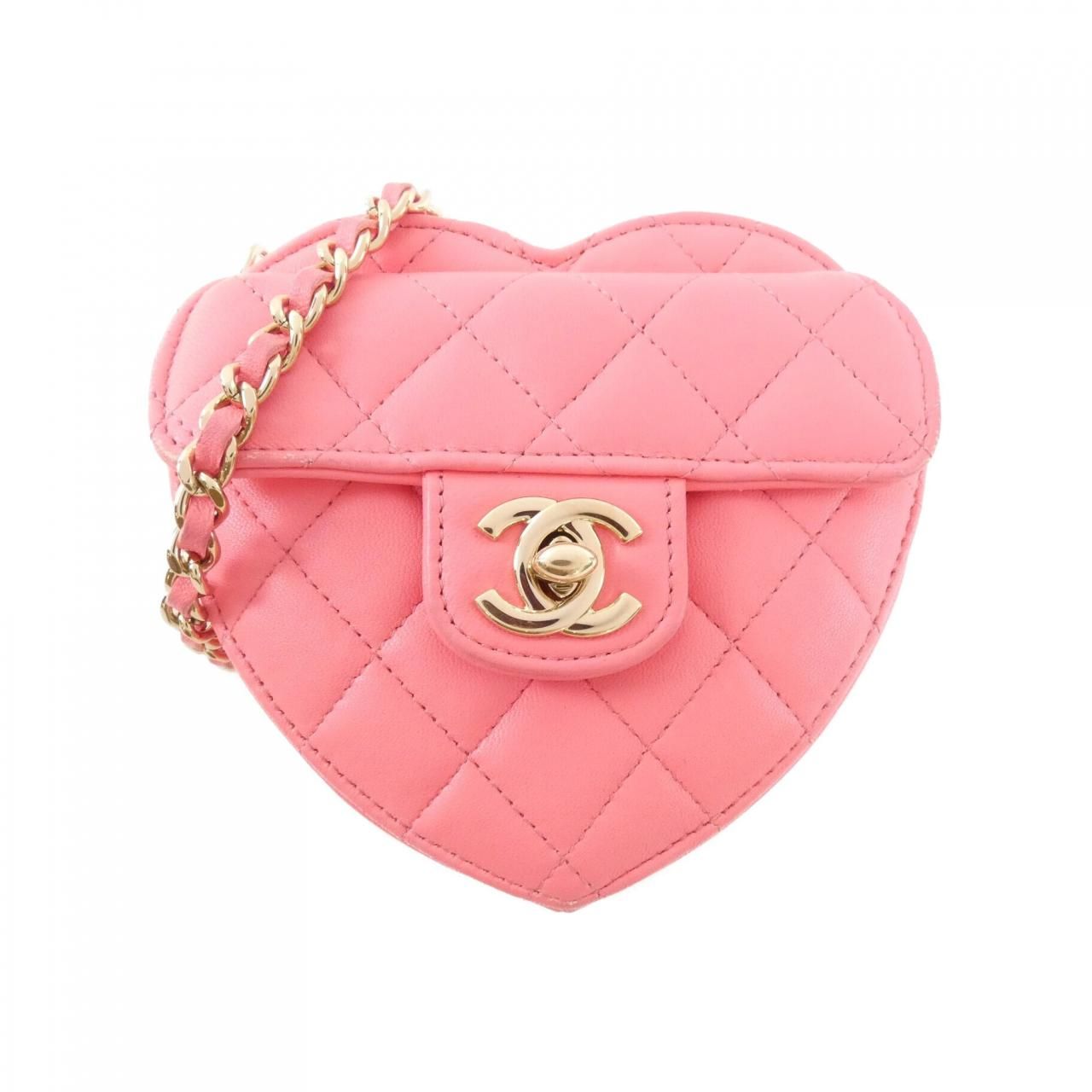Chanel Shoulder Bag Pink Heart