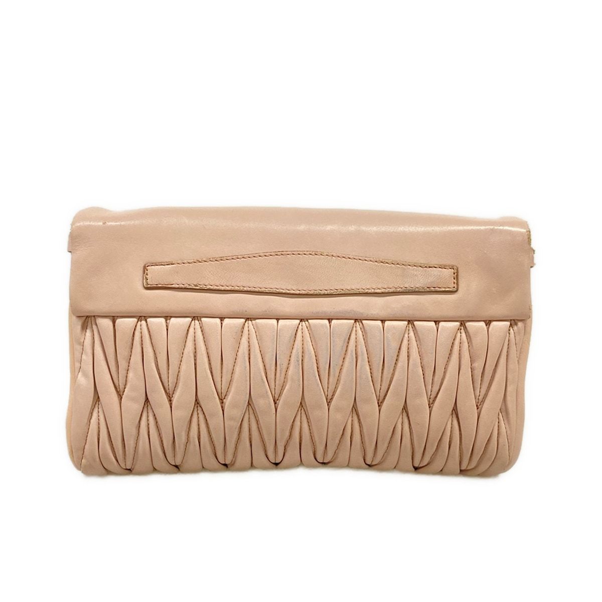 Miu Miu Clutch Matelasse Pink Beige Leather — view 3