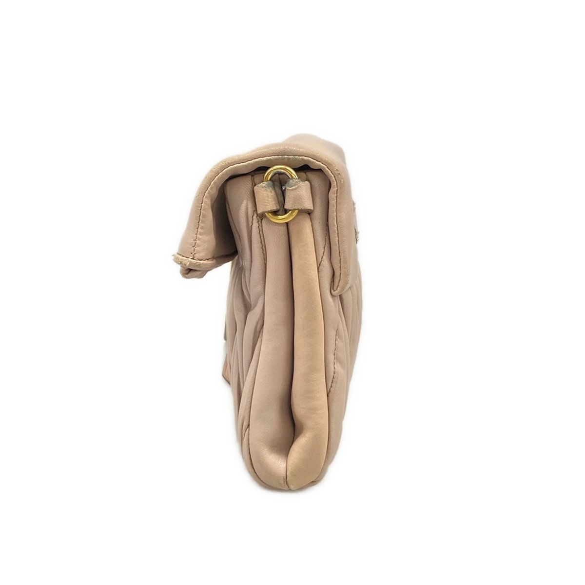Miu Miu Clutch Matelasse Pink Beige Leather — view 4