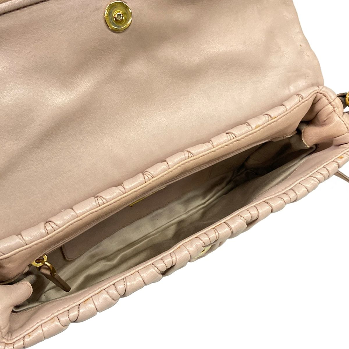 Miu Miu Clutch Matelasse Pink Beige Leather — view 7