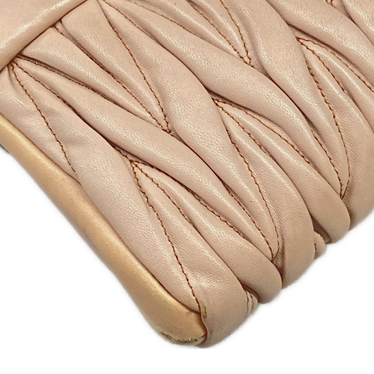 Miu Miu Clutch Matelasse Pink Beige Leather — view 6